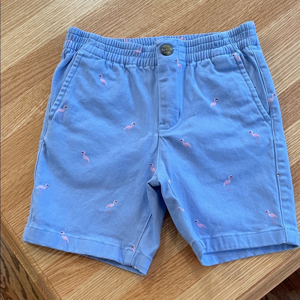 Janie and Jack Boys Size 5 Blue Flamingo Print Kids Shorts